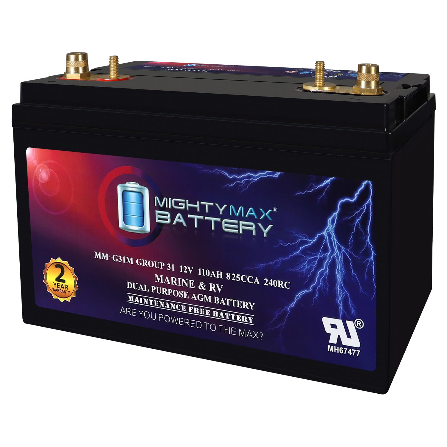 Amazon.com: Mighty Max Battery MM-G31M, 12V 110Ah, Group Size 31M